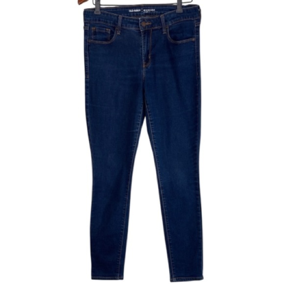 Old Navy Rockstar Mid Rise Skinny Jeans Blue Dark Wash Size 8 - Picture 10 of 10